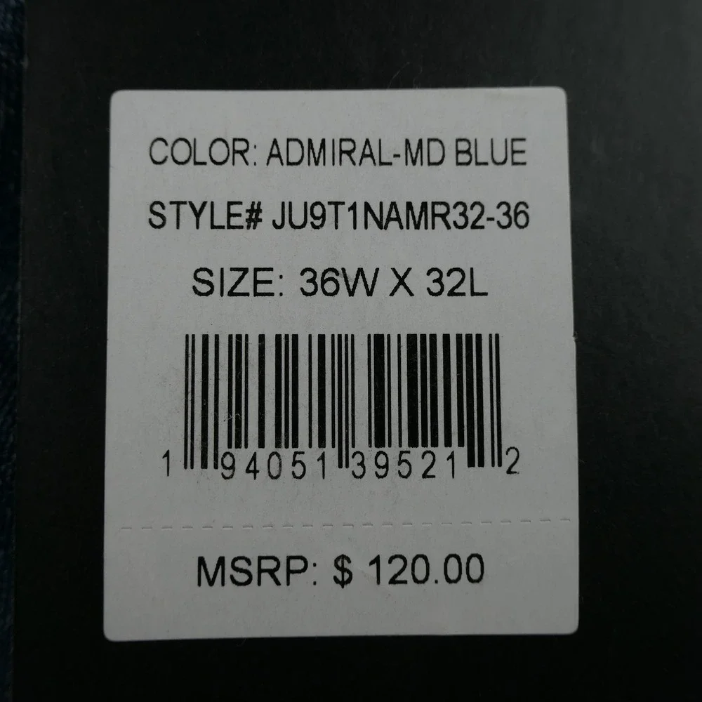 The Perfect Jean NYC Slim Fit Mens 36x32 Admiral MD Blue Stretch Denim Casual